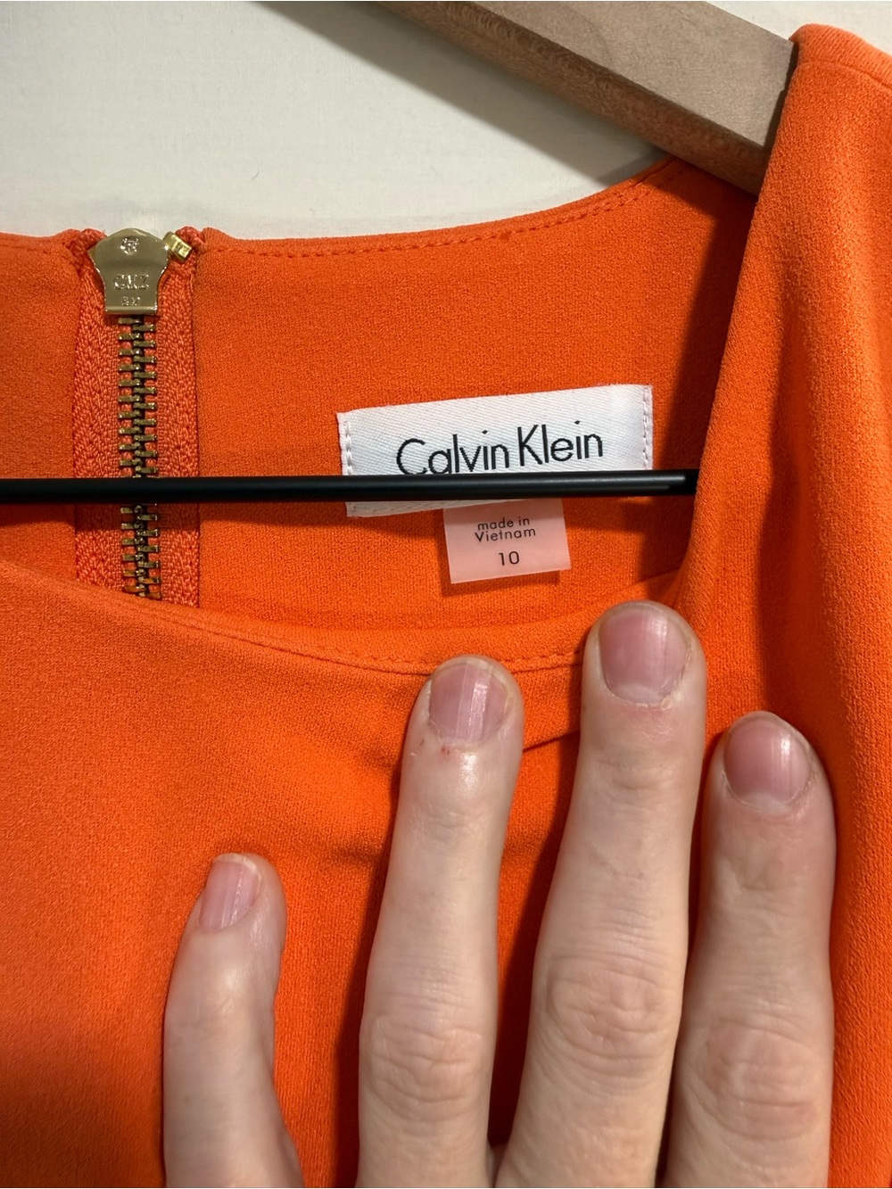 Calvin Klein Bright Orange Sleeveless Sheath Dress - Picture 3 of 6